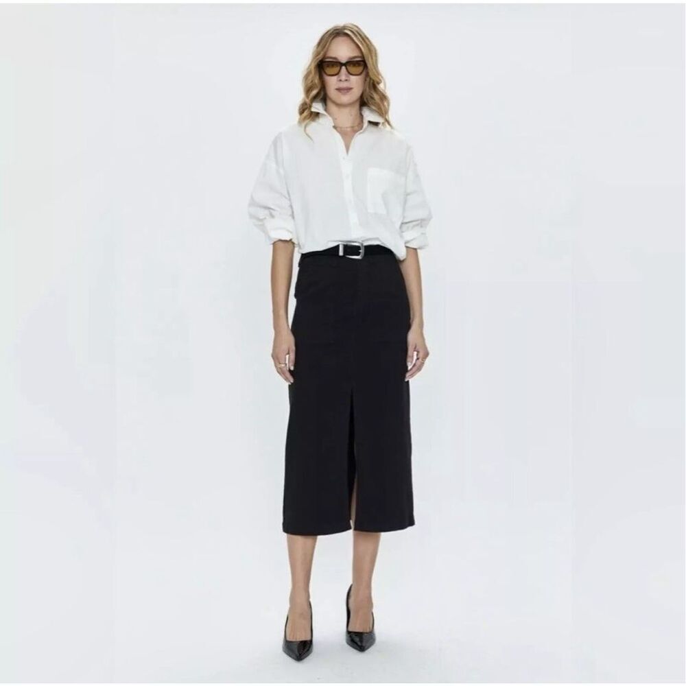 Pistola Pamela Black Midi Utility Skirt Womens 27